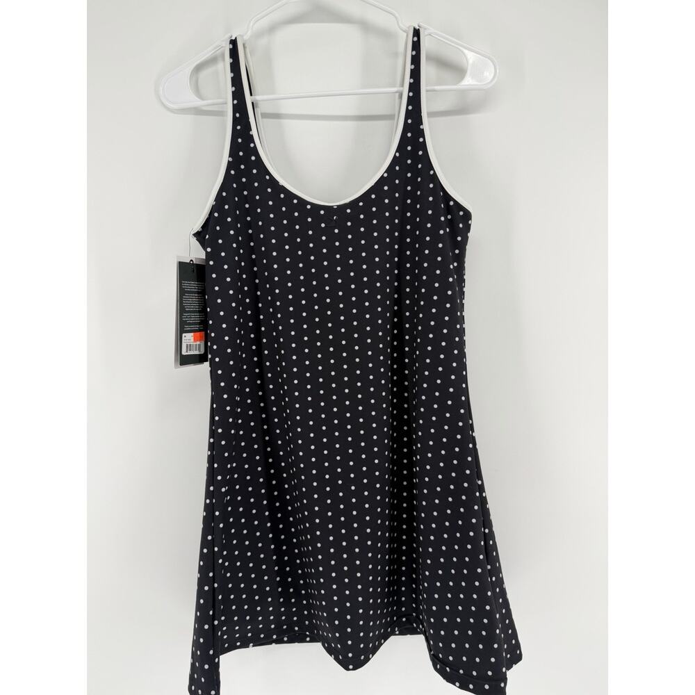NEW Glyder Sculpt Dress Black/White Polka Dot Lined Activewear Tennis Medium - Picture 6 of 9